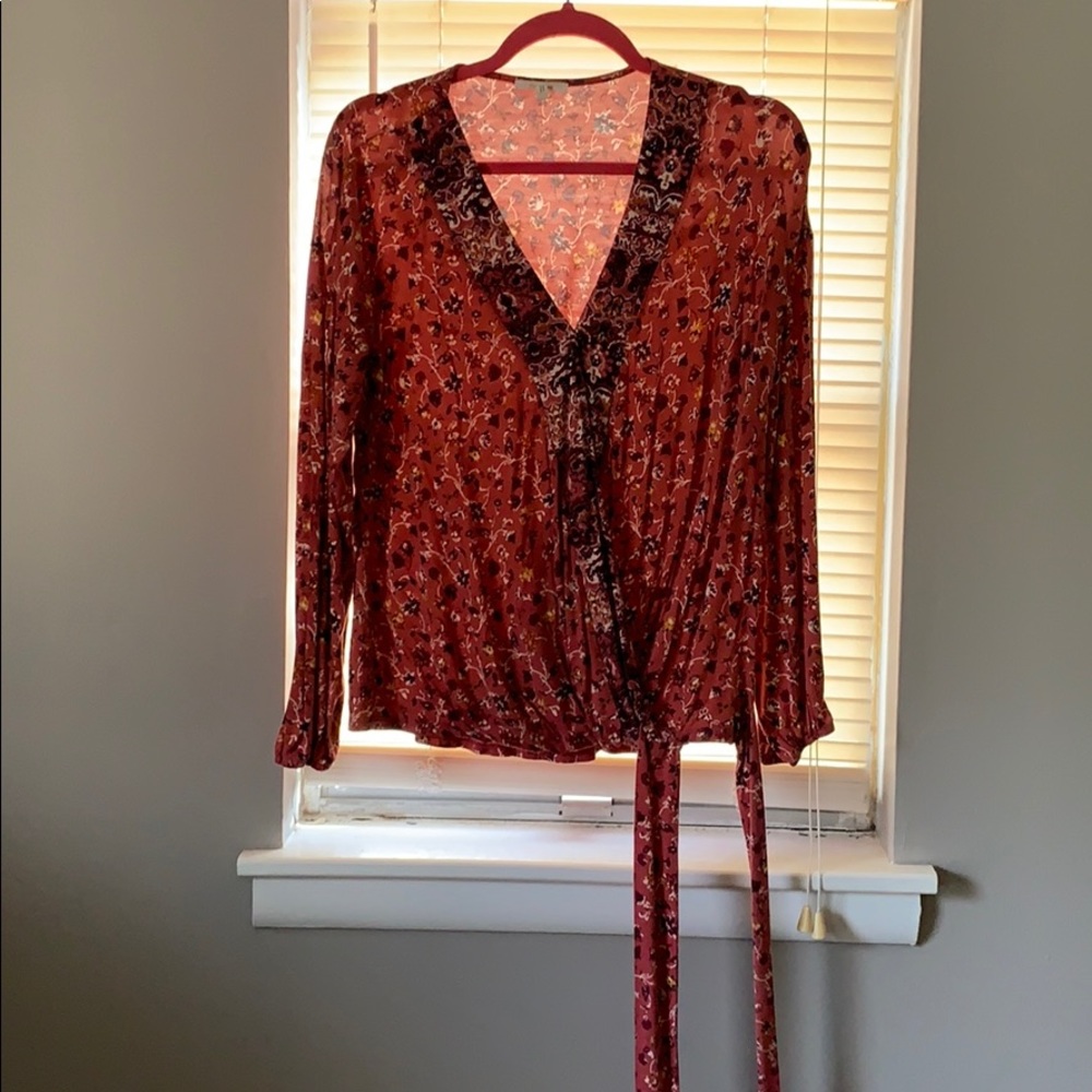 Maurices Long sleeve wrap shirt